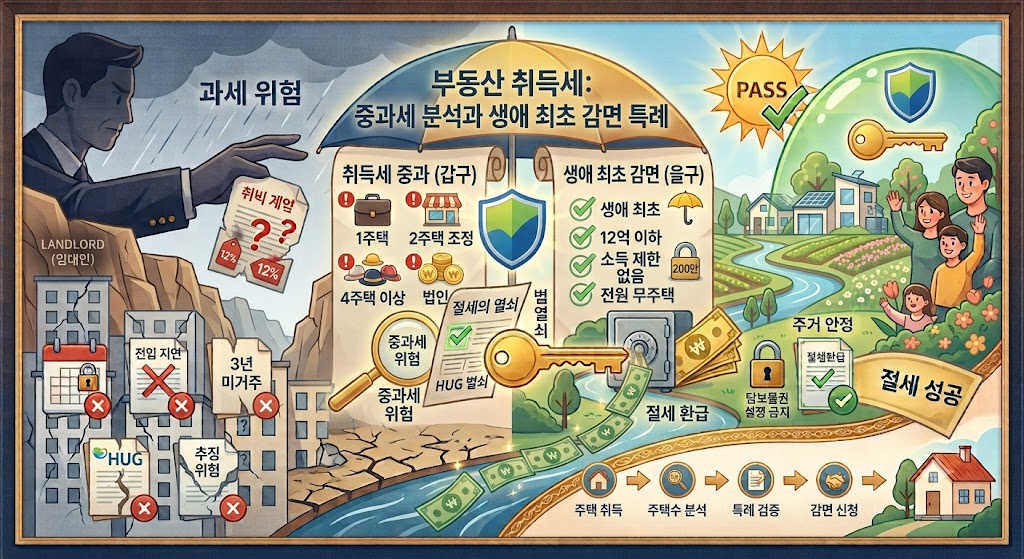취득세 중과세율 적용 기준과 생애 최초 주택 구입 감면 혜택